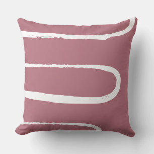 Wave Mauve Pink Throw Pillow