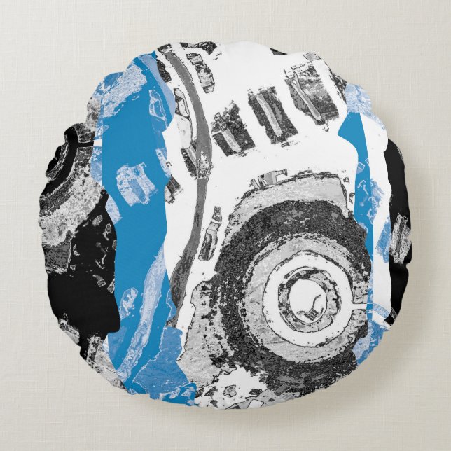 Wave Mechanism – Custom Fleece Blanket (Large, 60" Round Pillow (Front)