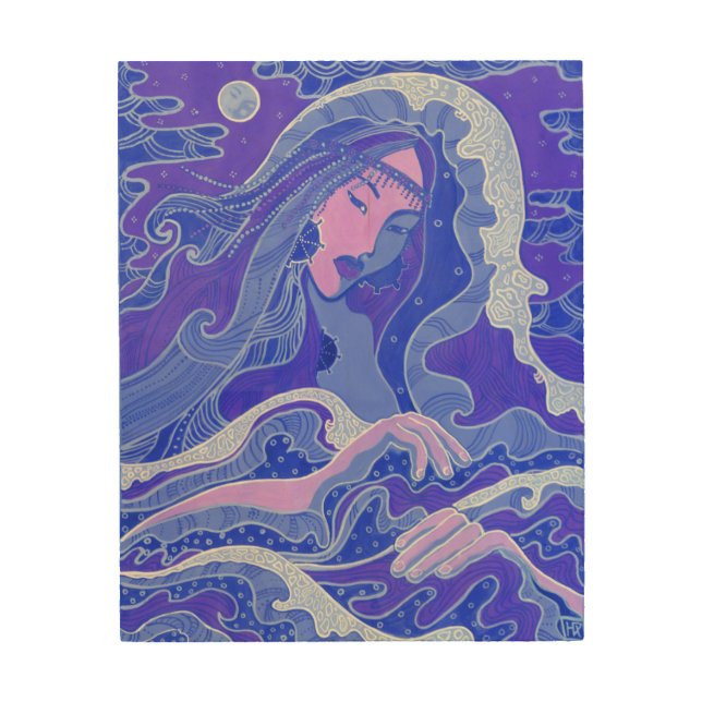 Wave, Mermaid, Fantasy Art Asian Girl, Blue & Pink (Front)