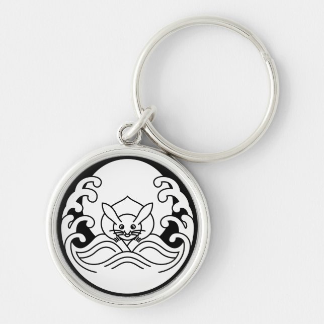 Wave moon rabbit keychain (Front)