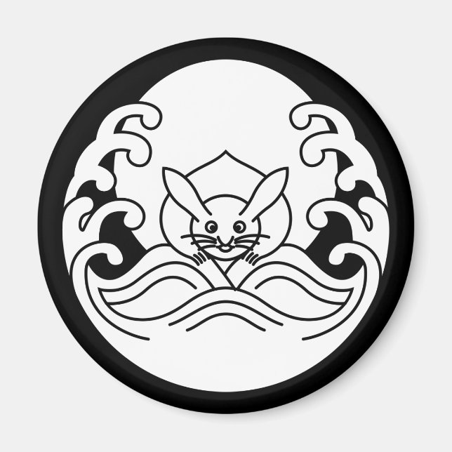 Wave moon rabbit magnet (Front)