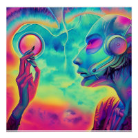 Wave music, the 80s styled Surreal landscape   