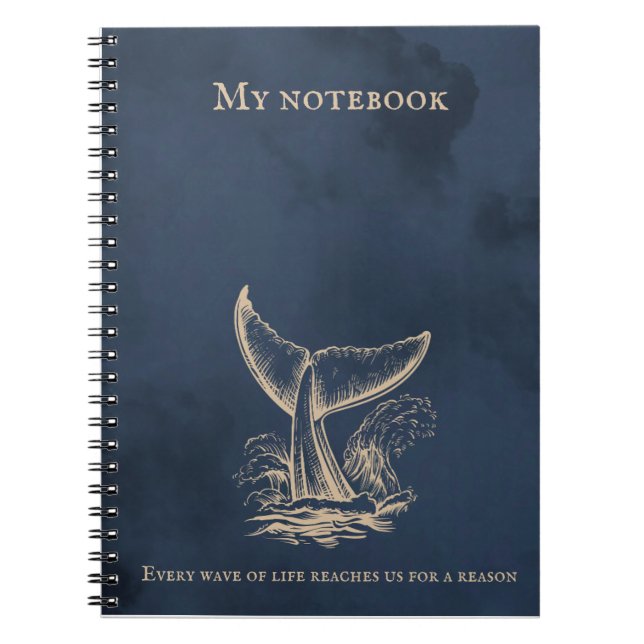 Wave Notebook – Ocean-Inspired Journal for Notes  (Front)