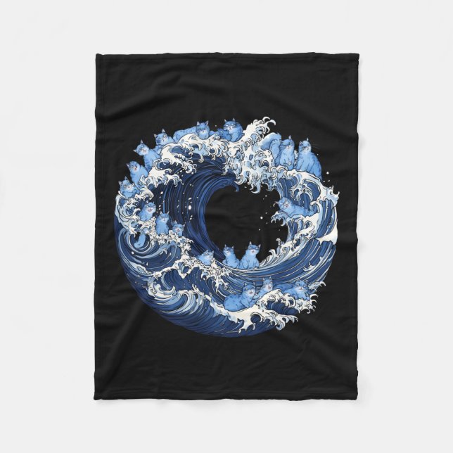 Wave Of Blue Cats For Kamala  Fleece Blanket (Front)