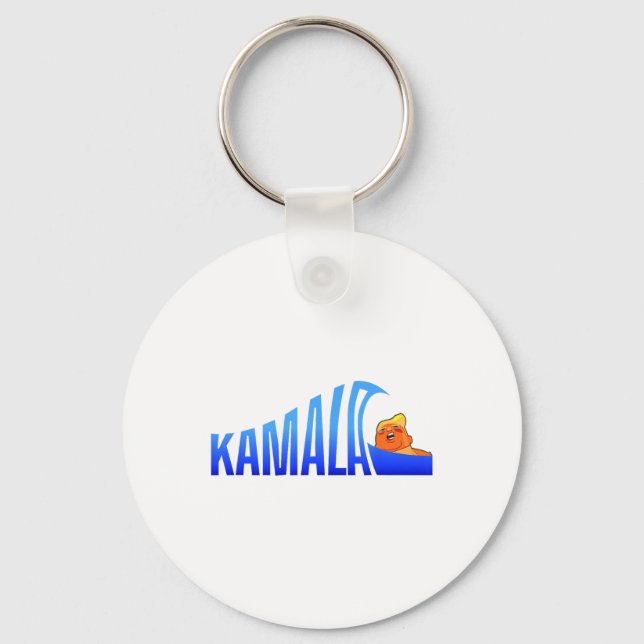 Wave Of Blue Cats For Kamala Funny Trump For Ladie Keychain (Front)
