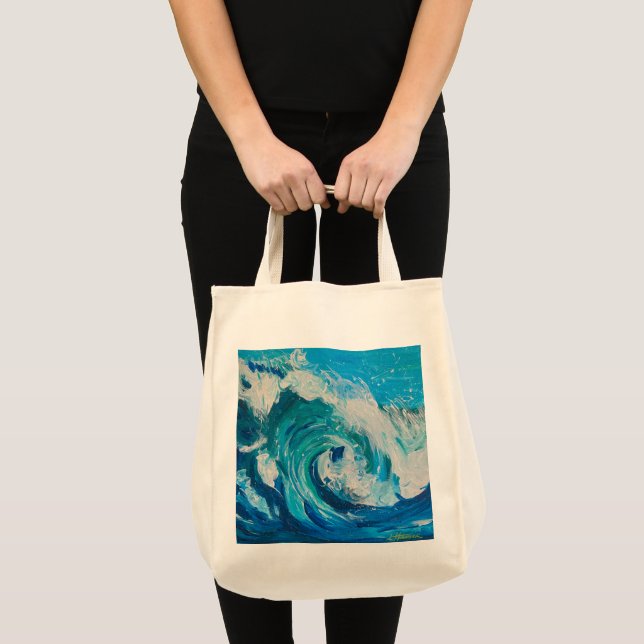"Wave of Emotion" Jumbo Tote Bag (Front (Product))