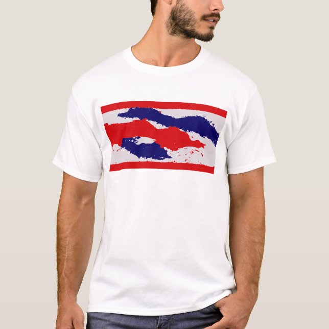 Wave of Freedom: Abstract USA Colors T-shirt (Front)