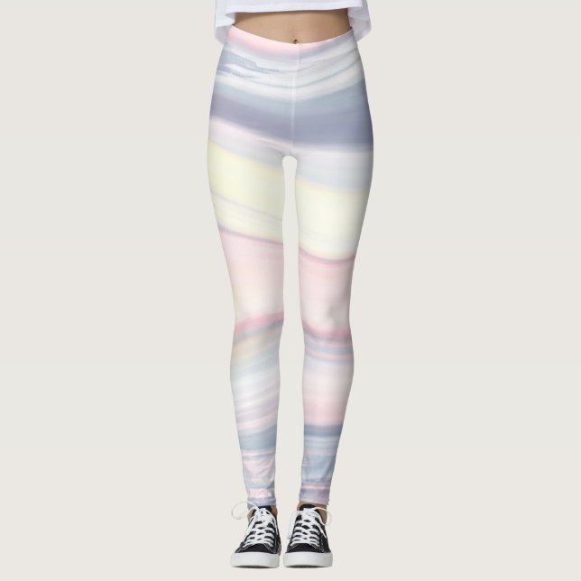 Wave of rainbow color leggings (Front)