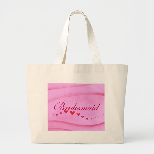 Wave of red hearts, Bridesmaid canvas bag (Front)
