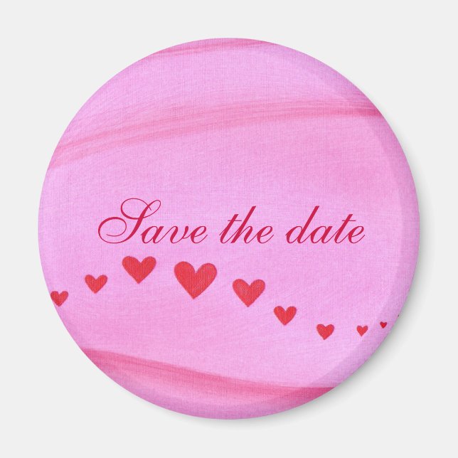 Wave of red hearts, Save the date magnets (Front)