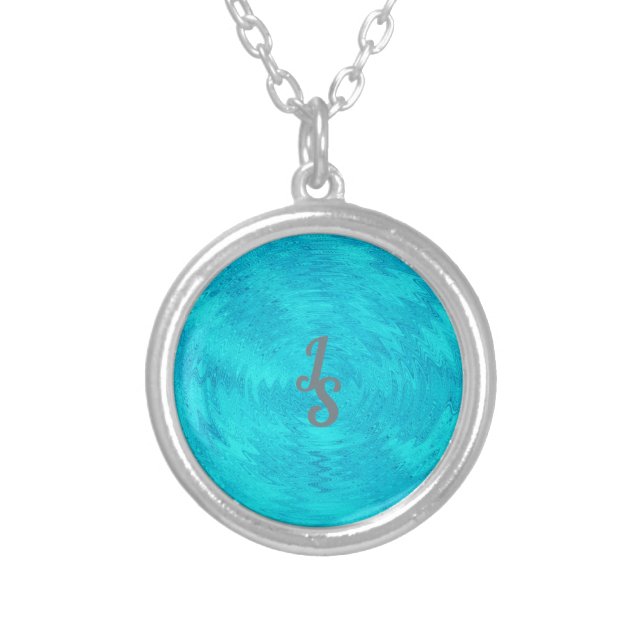 Wave Of Turquoise  Silver Plated Necklace (Front)
