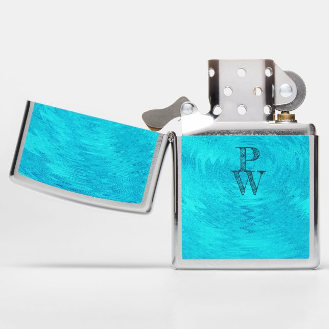 Wave Of Turquoise Zippo Lighter (Opened)