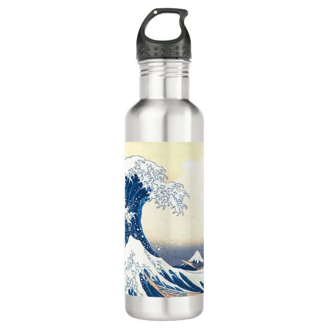 Wave off Kanagawa  Stainless Steel Water Bottle (Front)