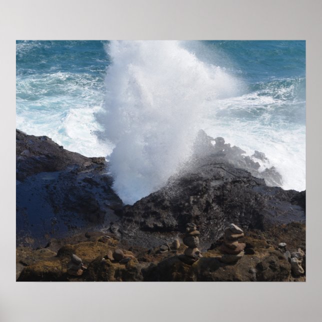 Wave on the rocks poster (Front)