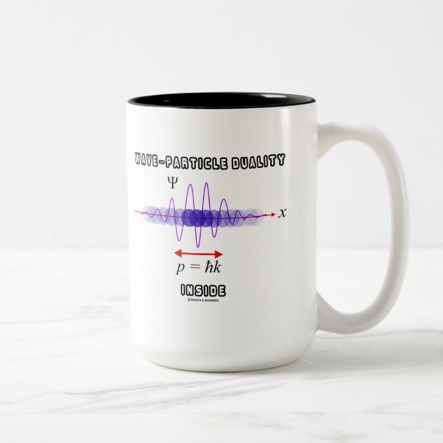 Wave-Particle Duality Inside Uncertainty Principle Two-Tone Coffee Mug (Right)