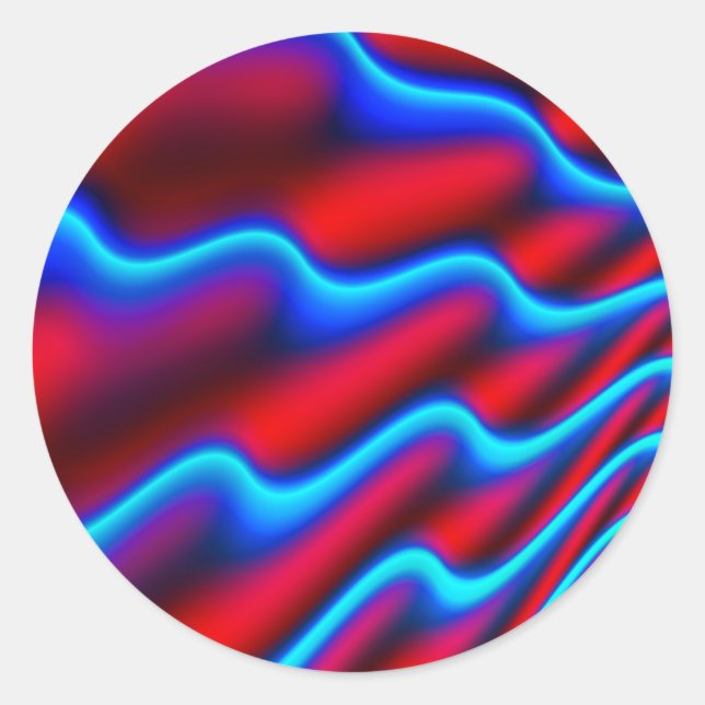 Wave pattern background curve classic round sticker (Front)