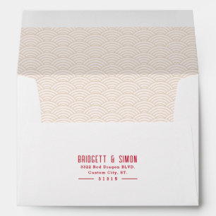 Wave Pattern   Beige Style Pre-Addressed Envelope