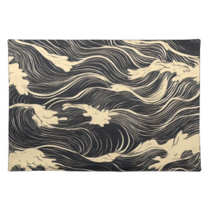 Wave Pattern Coastal Style Cloth Placemat