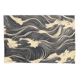 Wave Pattern Coastal Style Pillow Case