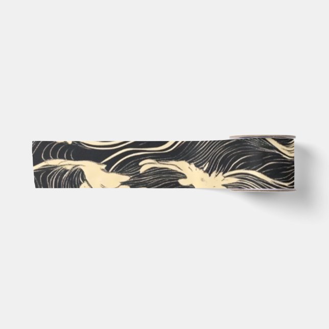 Wave Pattern Coastal Style Satin Ribbon (Front)