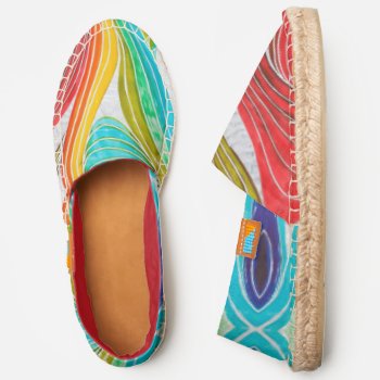 Wave Pattern Drawn By Watercolor Paints Espadrilles by watercoloring at Zazzle