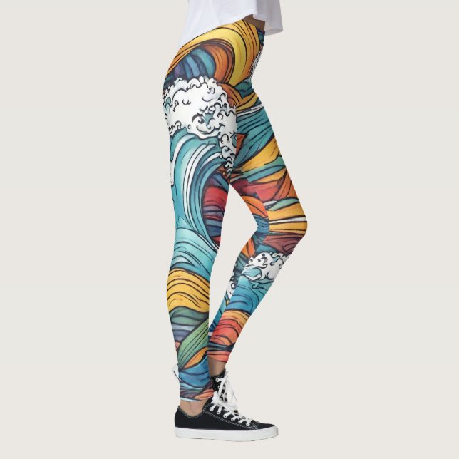 Wave Pattern Leggings (Right)