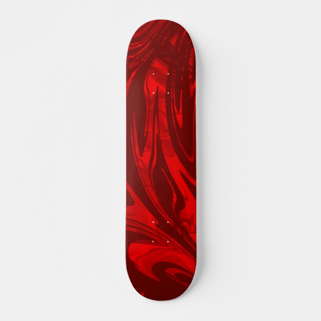 Wave Pattern Red Skateboard (Front)