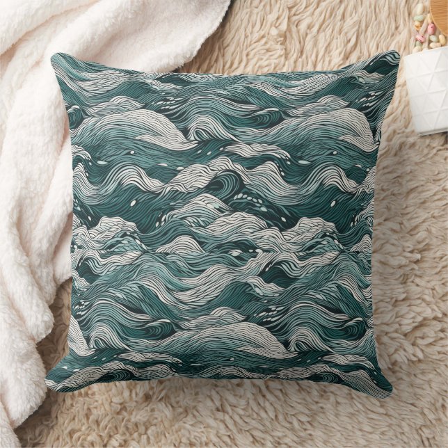 wave pattern throw pillow (Blanket)