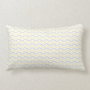Wave Pattern Yellow & Gray Lumbar Pillow