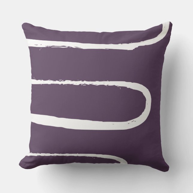 Wave Plum Purple  Throw Pillow (Front)