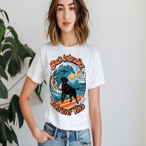 Wave Rider Black Labrador Retriever Pup T_Shirt