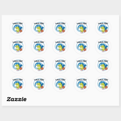 Wave Rider Classic Round Sticker | Zazzle