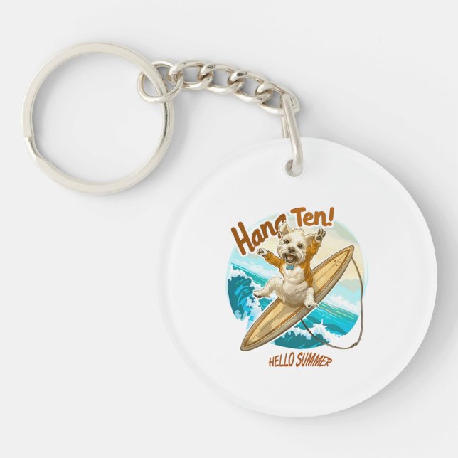 Wave Rider Paws Keychain (Front)