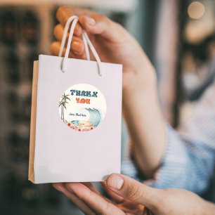 Wave Rider Surf Birthday Party Thank You Classic Round Sticker