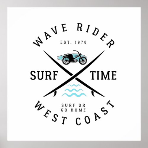 Wave Rider Surf Time Poster