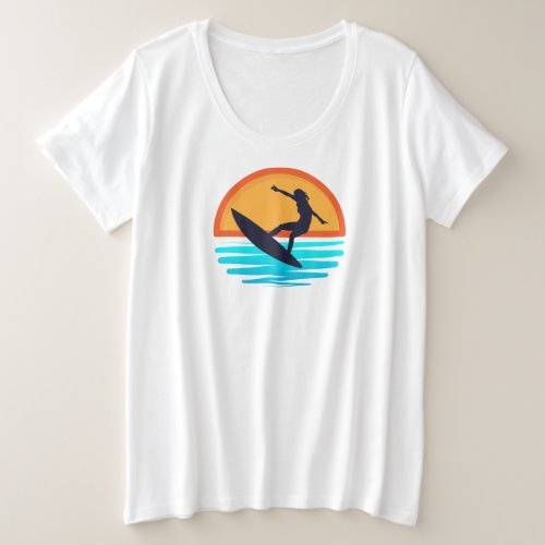 Wave Rider Surfing Adventure Awaits Plus Size T_Shirt
