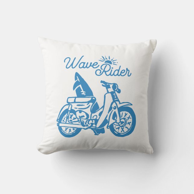 Wave Rider Throw Pillow (Front)