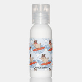 Wave riding happy pug dog on surfboard scarf band hand lotion