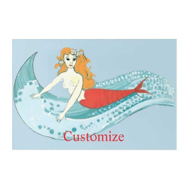 Wave-Riding Mermaid Thunder_Cove Acrylic Print (Front)