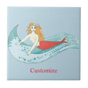 Wave-Riding Mermaid Thunder_Cove Ceramic Tile