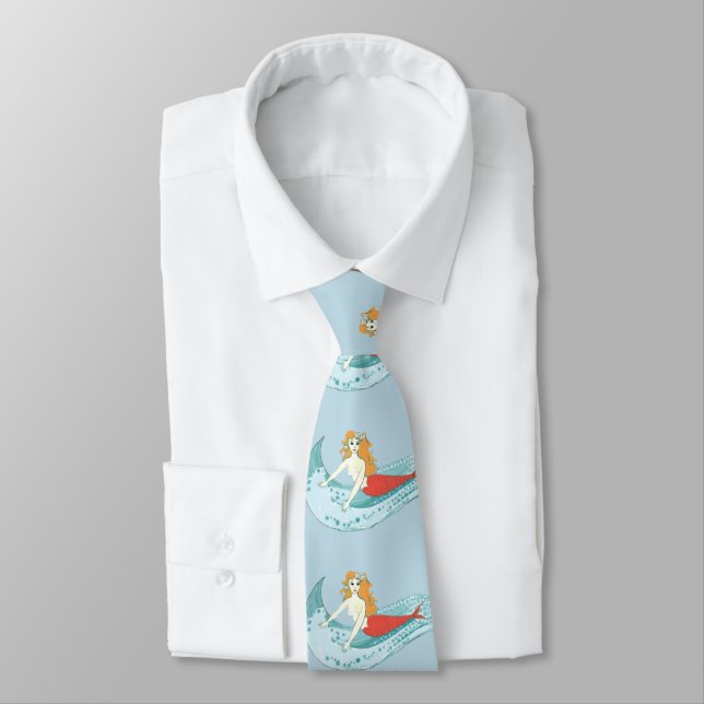 Wave-Riding Mermaid Thunder_Cove Neck Tie (Tied)
