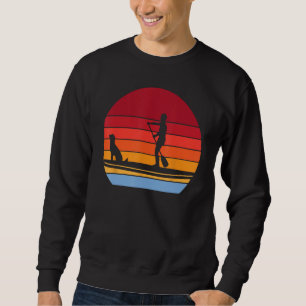 Wave riding SUP with dog stand up paddle dog cool  Sweatshirt