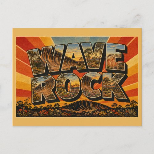 Wave Rock Western Australia Granite Outback Art Postcard