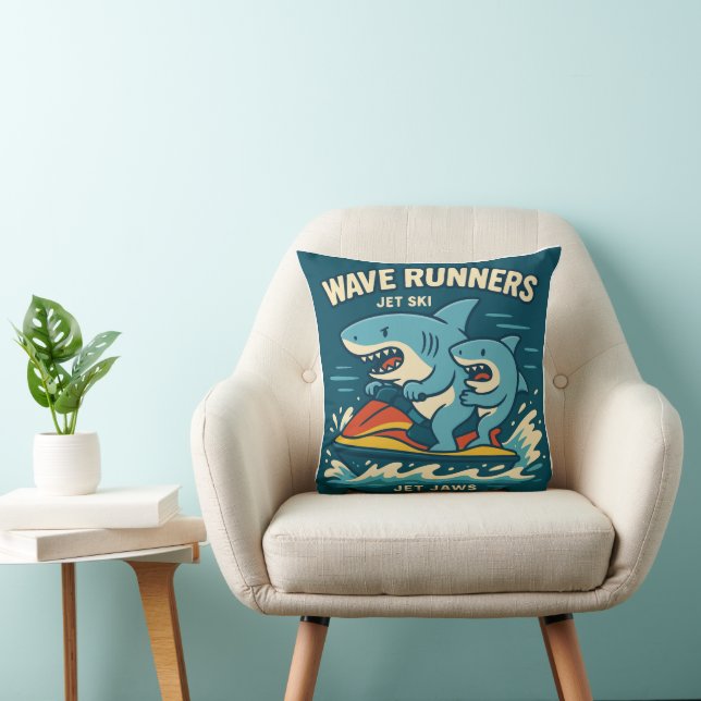 Wave Runners Throw Pillow (Chair)