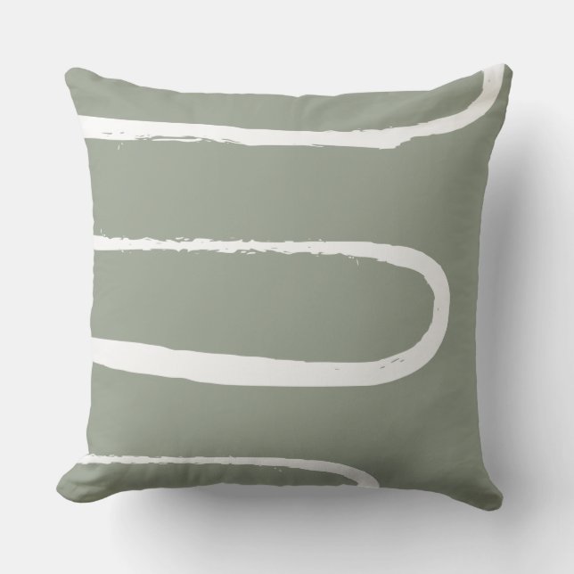 Wave Sage Throw Pillow (Front)