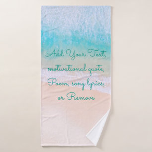 Wave, sand, beach relax and enjoy Personalize Bath Towel