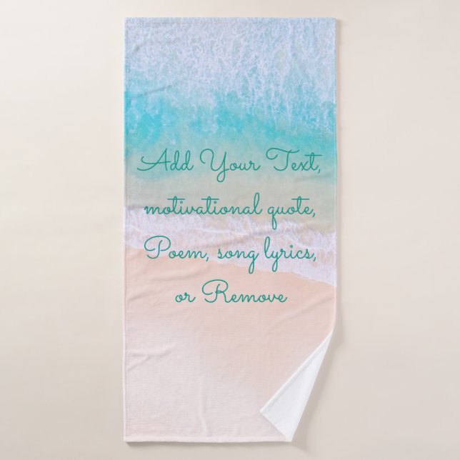 Wave, sand, beach relax and enjoy Personalize Bath Towel (Bath Towel)