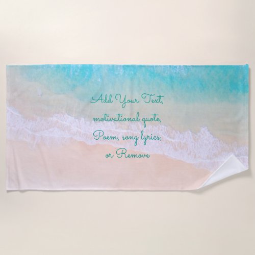 Wave sand beach relax and enjoy Personalize Beach Towel
