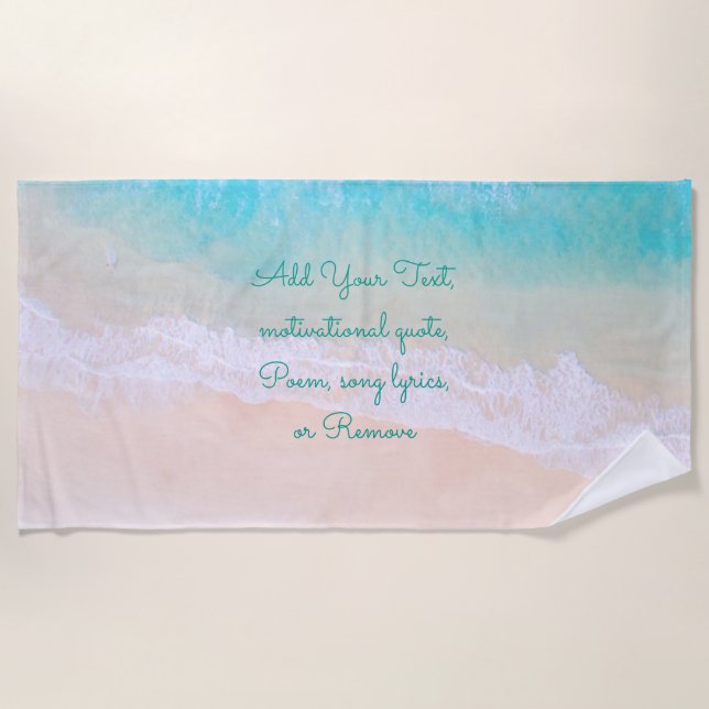Wave, sand, beach relax and enjoy Personalize Towel (Front)