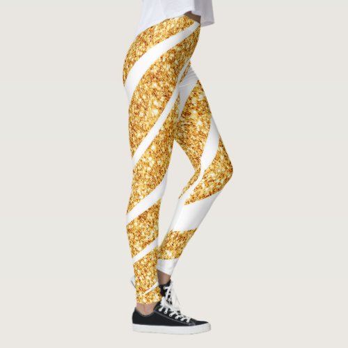 Wave Sea Gold Glitter Boho Popular Collection Leggings